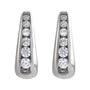 Sapphire Row Lab-Grown Diamond Graduated Squared Huggie Earrings - 14K White Gold (view 2)