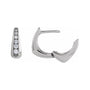 Sapphire Row Lab-Grown Diamond Graduated Squared Huggie Earrings - 14K White Gold (view 3)