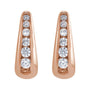 Sapphire Row Lab-Grown Diamond Graduated Squared Huggie Earrings - 14K Rose Gold (view 2)