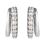 Sapphire Row Natural Diamond Double Hoop Earrings - Platinum (view 3)