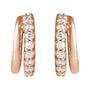 Sapphire Row Natural Diamond Double Hoop Earrings - 14K Rose Gold (view 3)
