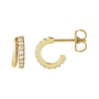 Sapphire Row Natural Diamond Double Hoop Earrings - 14K Yellow Gold (view 2)