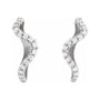 Sapphire Row Natural Diamond Pavé Wave Hoop Earrings - Platinum (view 2)