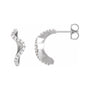 Sapphire Row Natural Diamond Pavé Wave Hoop Earrings - Platinum (view 3)