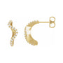 Sapphire Row Natural Diamond Pavé Wave Hoop Earrings - 14K Yellow Gold (view 3)