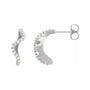 Sapphire Row Natural Diamond Pavé Wave Hoop Earrings - 14K White Gold