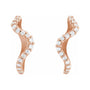 Sapphire Row Natural Diamond Pavé Wave Hoop Earrings - 14K Rose Gold (view 2)