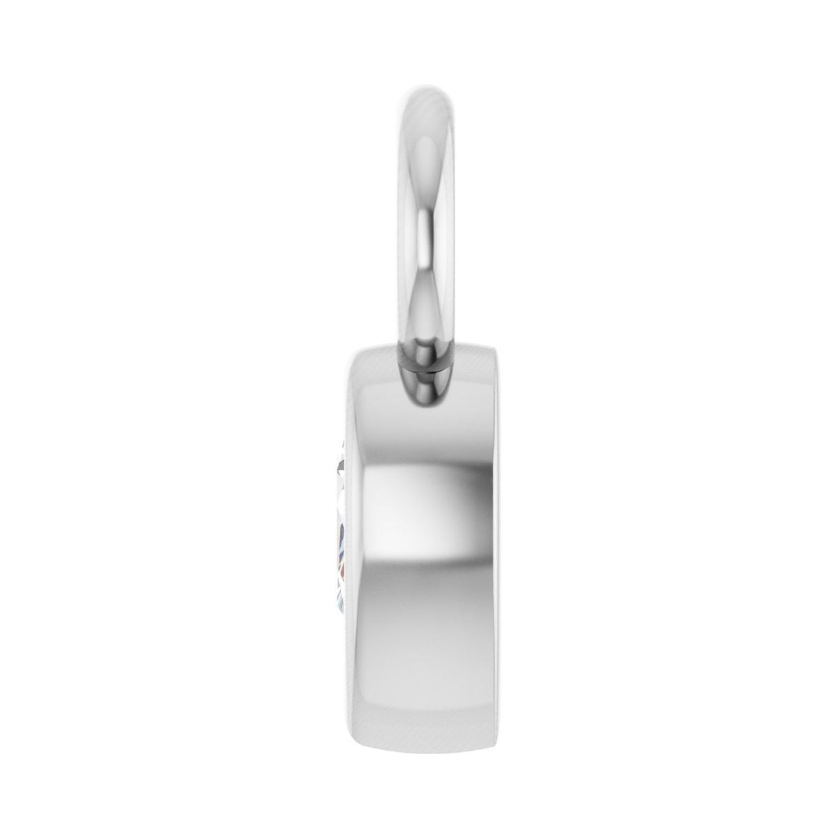 Sapphire Row Natural Diamond Pear Bezel Hoop Charm - Platinum, 5 × 3 mm · 1/5 ct (view 3)