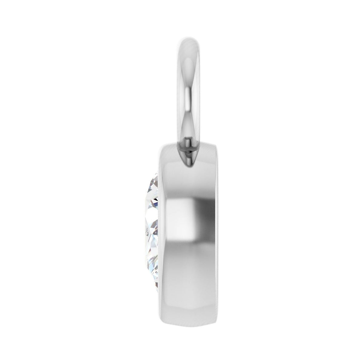 Sapphire Row Natural Diamond Pear Bezel Hoop Charm - Platinum, 6 × 4 mm · 1/3 ct (view 2)
