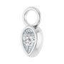 Sapphire Row Natural Diamond Pear Bezel Hoop Charm - Platinum, 6 × 4 mm · 1/3 ct (view 3)