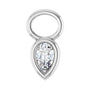 Sapphire Row Natural Diamond Pear Bezel Hoop Charm - 14K White Gold, 5 × 3 mm · 1/5 ct