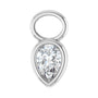 Sapphire Row Natural Diamond Pear Bezel Hoop Charm - 14K White Gold, 6 × 4 mm · 1/3 ct
