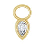 Sapphire Row Natural Diamond Pear Bezel Hoop Charm - 14K Yellow Gold, 5 × 3 mm · 1/5 ct