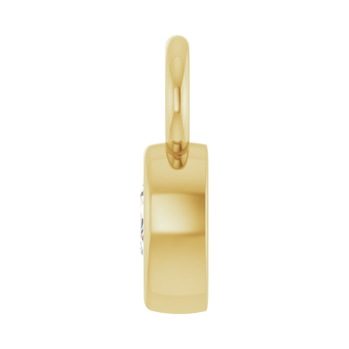 Sapphire Row Natural Diamond Pear Bezel Hoop Charm - 14K Yellow Gold, 5 × 3 mm · 1/5 ct (view 3)