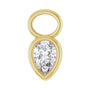 Sapphire Row Natural Diamond Pear Bezel Hoop Charm - 14K Yellow Gold, 6 × 4 mm · 1/3 ct