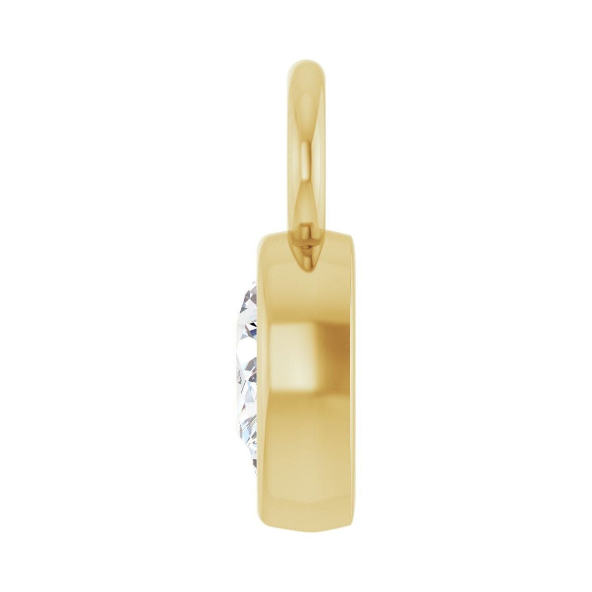Sapphire Row Natural Diamond Pear Bezel Hoop Charm - 14K Yellow Gold, 6 × 4 mm · 1/3 ct (view 2)
