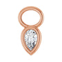 Sapphire Row Natural Diamond Pear Bezel Hoop Charm - 14K Rose Gold, 5 × 3 mm · 1/5 ct