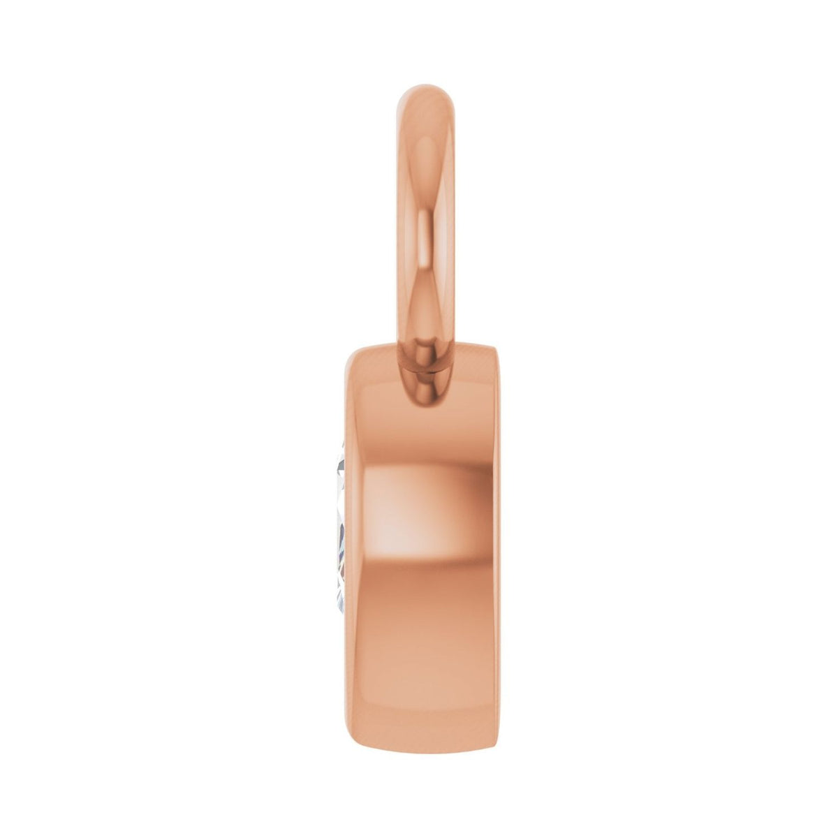 Sapphire Row Natural Diamond Pear Bezel Hoop Charm - 14K Rose Gold, 5 × 3 mm · 1/5 ct (view 3)