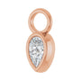 Sapphire Row Natural Diamond Pear Bezel Hoop Charm - 14K Rose Gold, 6 × 4 mm · 1/3 ct (view 3)
