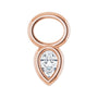 Sapphire Row Natural Diamond Pear Bezel Hoop Charm - 14K Rose Gold, 4 × 2.5 mm · 1/10 ct