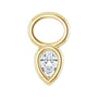 Sapphire Row Natural Diamond Pear Bezel Hoop Charm - 14K Yellow Gold, 4 × 2.5 mm · 1/10 ct