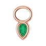 Sapphire Row Lab-Grown Gemstone Pear Bezel Hoop Charm - Emerald, 14K Rose Gold, 4 × 3 mm