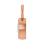 Sapphire Row Lab-Grown Gemstone Pear Bezel Hoop Charm - Emerald, 14K Rose Gold, 5 × 3 mm (view 3)