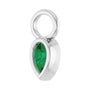 Sapphire Row Lab-Grown Gemstone Pear Bezel Hoop Charm - Emerald, Platinum, 5 × 3 mm (view 2)