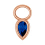 Sapphire Row Lab-Grown Gemstone Pear Bezel Hoop Charm - Blue Sapphire, 14K Rose Gold, 5 × 3 mm