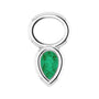 Sapphire Row Lab-Grown Gemstone Pear Bezel Hoop Charm - Emerald, 14K White Gold, 4 × 3 mm