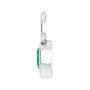 Sapphire Row Lab-Grown Gemstone Pear Bezel Hoop Charm - Emerald, 14K White Gold, 4 × 3 mm (view 3)