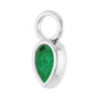 Sapphire Row Lab-Grown Gemstone Pear Bezel Hoop Charm - Emerald, 14K White Gold, 6 × 4 mm (view 2)