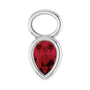 Sapphire Row Lab-Grown Gemstone Pear Bezel Hoop Charm - Ruby, Platinum, 6 × 4 mm