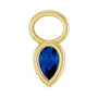 Sapphire Row Lab-Grown Gemstone Pear Bezel Hoop Charm - Blue Sapphire, 14K Yellow Gold, 5 × 3 mm