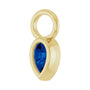 Sapphire Row Lab-Grown Gemstone Pear Bezel Hoop Charm - Blue Sapphire, 14K Yellow Gold, 5 × 3 mm (view 2)