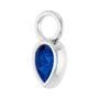 Sapphire Row Lab-Grown Gemstone Pear Bezel Hoop Charm - Blue Sapphire, 14K White Gold, 6 × 4 mm (view 2)