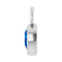 Sapphire Row Lab-Grown Gemstone Pear Bezel Hoop Charm - Blue Sapphire, 14K White Gold, 6 × 4 mm (view 3)