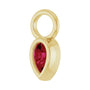Sapphire Row Lab-Grown Gemstone Pear Bezel Hoop Charm - Ruby, 14K Yellow Gold, 5 × 3 mm (view 2)