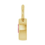 Sapphire Row Lab-Grown Gemstone Pear Bezel Hoop Charm - Ruby, 14K Yellow Gold, 5 × 3 mm (view 3)