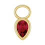 Sapphire Row Lab-Grown Gemstone Pear Bezel Hoop Charm - Ruby, 14K Yellow Gold, 6 × 4 mm