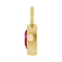 Sapphire Row Lab-Grown Gemstone Pear Bezel Hoop Charm - Ruby, 14K Yellow Gold, 6 × 4 mm (view 3)