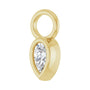 Sapphire Row Lab-Grown Gemstone Pear Bezel Hoop Charm - Diamond, 14K Yellow Gold, 5 × 3 mm (view 2)