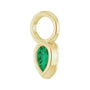 Sapphire Row Lab-Grown Gemstone Pear Bezel Hoop Charm - Emerald, 14K Yellow Gold, 4 × 3 mm (view 2)
