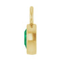 Sapphire Row Lab-Grown Gemstone Pear Bezel Hoop Charm - Emerald, 14K Yellow Gold, 6 × 4 mm (view 3)