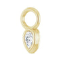 Sapphire Row Lab-Grown Gemstone Pear Bezel Hoop Charm - Diamond, 14K Yellow Gold, 4 × 2.5 mm (view 2)