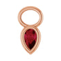 Sapphire Row Lab-Grown Gemstone Pear Bezel Hoop Charm - Ruby, 14K Rose Gold, 5 × 3 mm