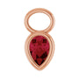 Sapphire Row Lab-Grown Gemstone Pear Bezel Hoop Charm - Ruby, 14K Rose Gold, 6 × 4 mm