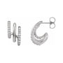 Sapphire Row Natural Diamond Triple J-Hoop Earrings - 14K White Gold