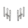Sapphire Row Natural Diamond Triple J-Hoop Earrings - 14K White Gold (view 2)