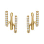 Sapphire Row Lab-Grown Diamond Triple J-Hoop Earrings - 14K Yellow Gold (view 2)